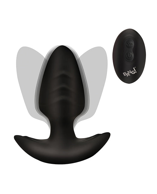 image of product,Bang! Rotating & Vibrating Tapered Butt Plug w/Remote - Black - SEXYEONE