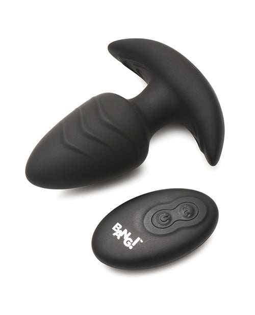 image of product,Bang! Rotating & Vibrating Tapered Butt Plug w/Remote - Black - SEXYEONE