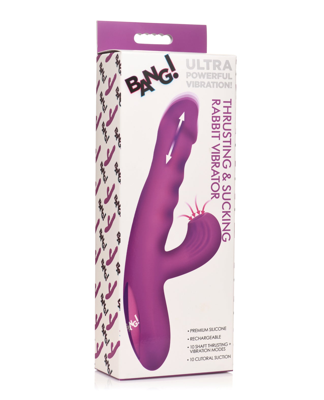 product image, Bang! Thrusting & Sucking Rabbit Vibrator - Purple - SEXYEONE