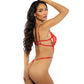 Baroque Heart Embroidered Lace Teddy - Red - SEXYEONE