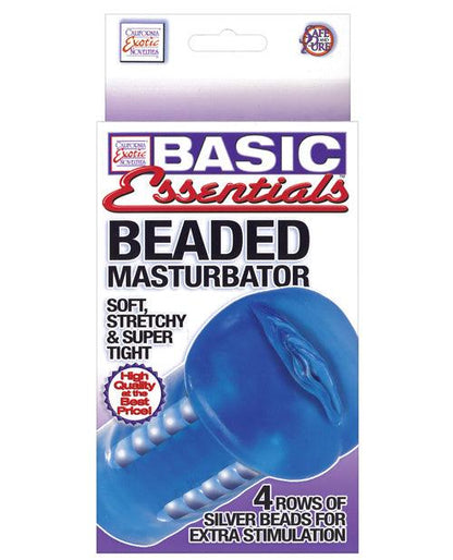 Basic Essentials Beaded Masturbator - Blue - SEXYEONE