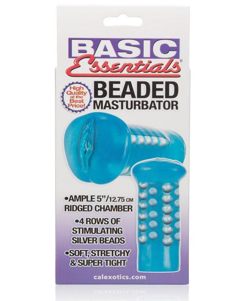 Basic Essentials Beaded Masturbator - Blue - SEXYEONE