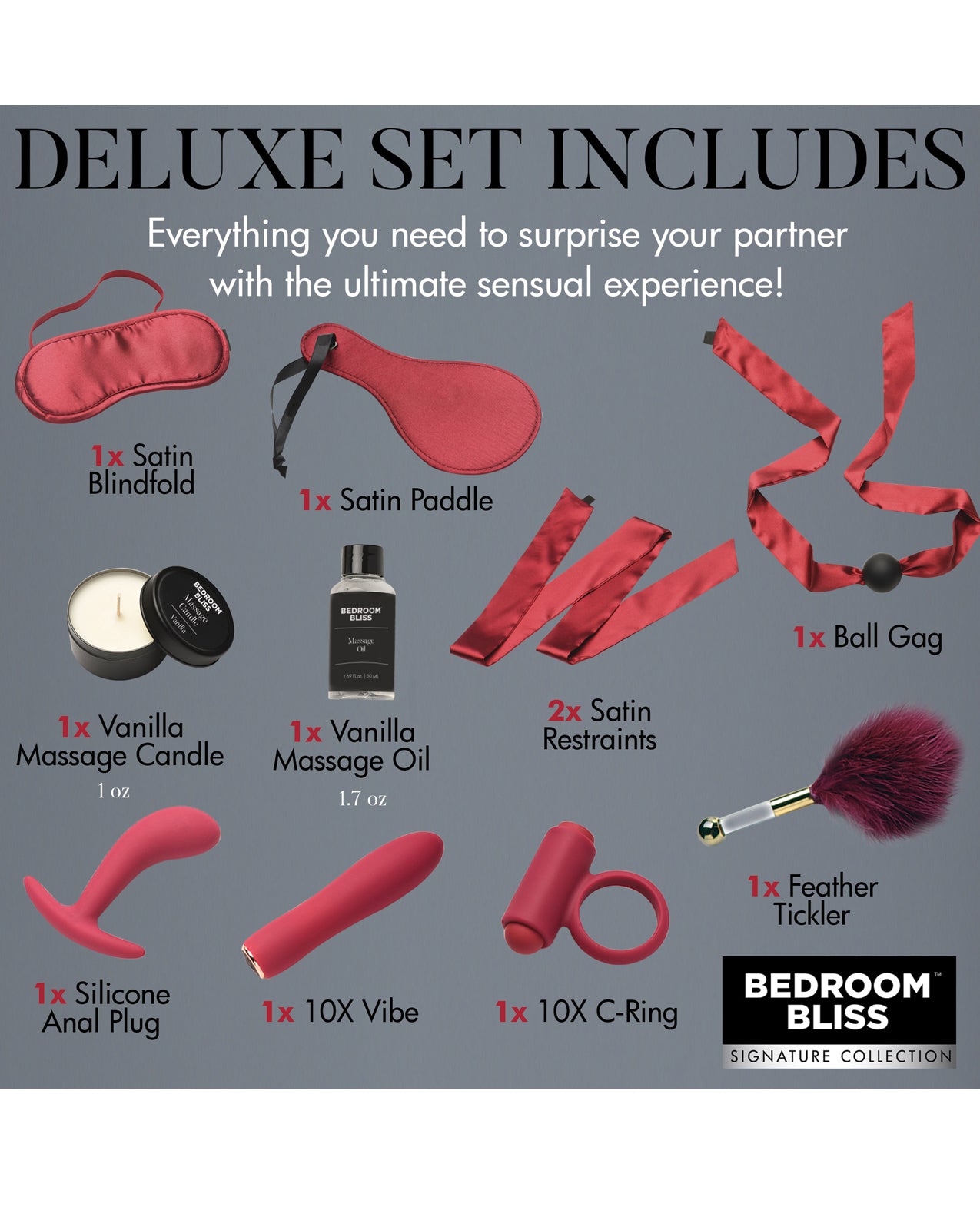 image of product,Bedroom Bliss Lover's Bondage Massage Set - SEXYEONE