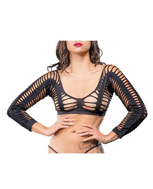 image of product,Beverly Hills Naughty Girl Crotchless All Over Straps Mesh Leggings O/s - SEXYEONE