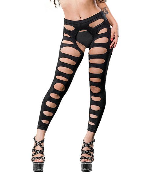 image of product,Beverly Hills Naughty Girl Crotchless Leggings W/varigated Holes O/s - SEXYEONE