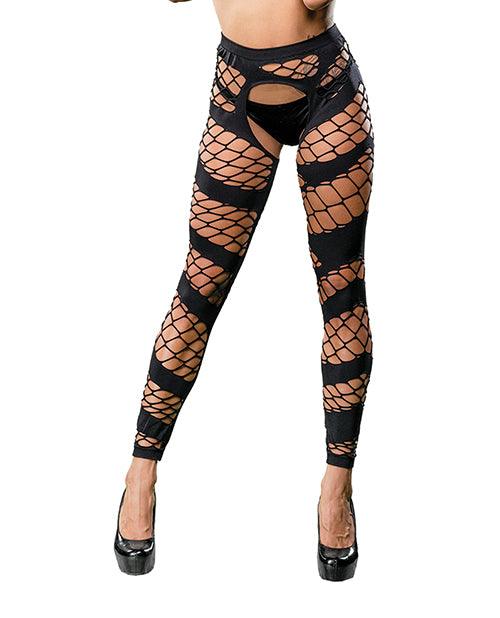 image of product,Beverly Hills Naughty Girl Crotchless Mesh & Fishnet Leggings O/s - SEXYEONE