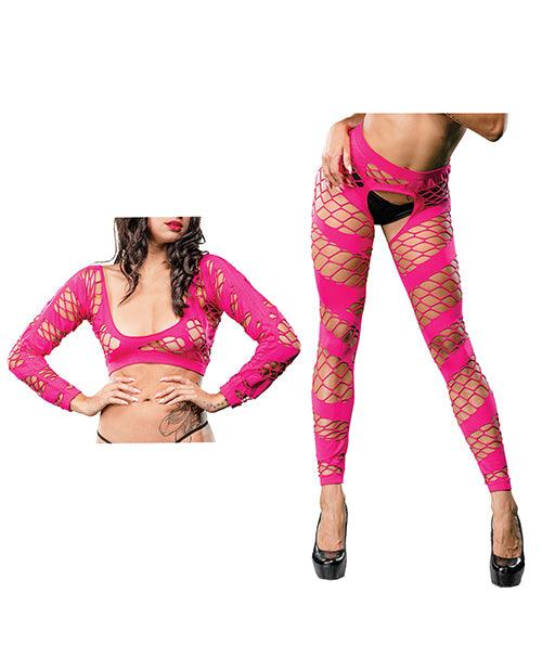 Beverly Hills Naughty Girl Crotchless Mesh & Fishnet Leggings O/s - SEXYEONE