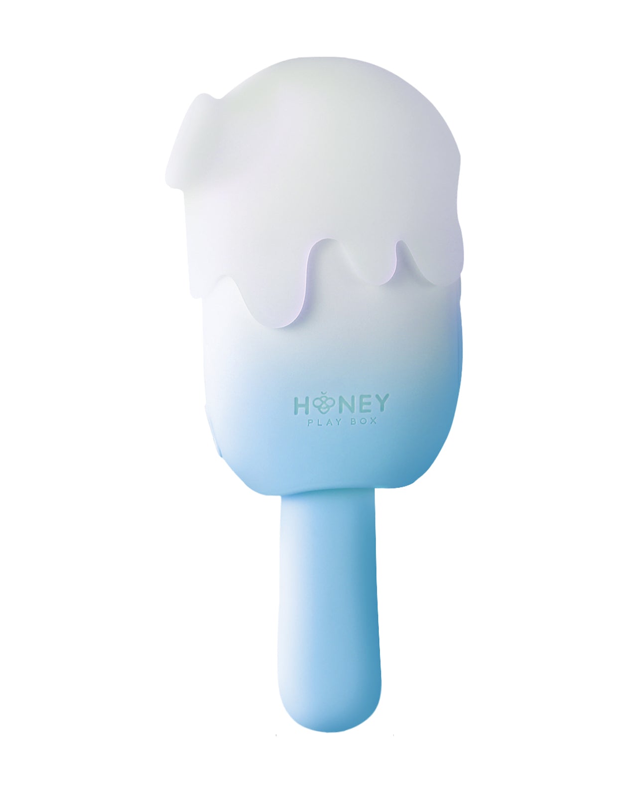 product image, Bite Me Sucking, Tapping & Vibrating Cream Pop Stimulator - Blue/White - SEXYEONE