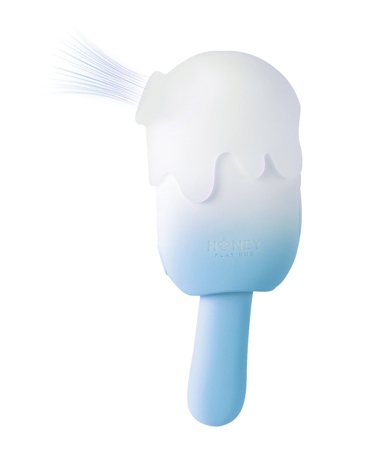 image of product,Bite Me Sucking, Tapping & Vibrating Cream Pop Stimulator - Blue/White - SEXYEONE