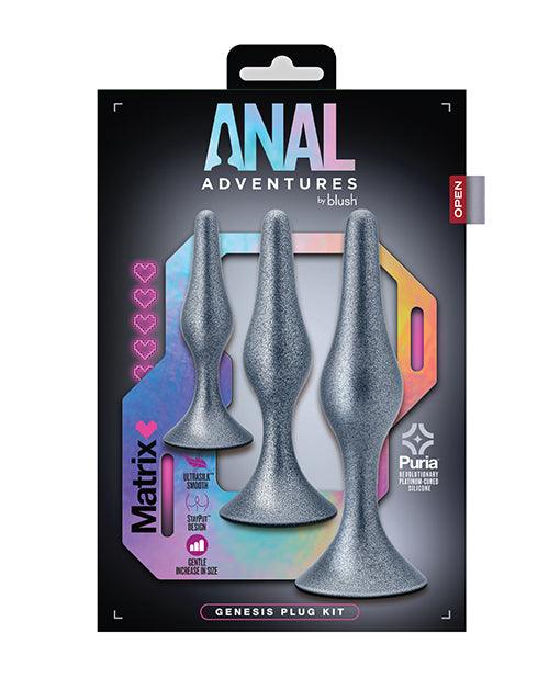 image of product,Blush Anal Adventures Matrix Genesis Plug Kit - Silver - SEXYEONE