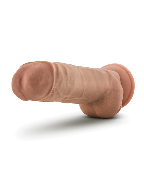 image of product,Blush Au Natural 10" Big Boy Realistic Dildo w/Balls - Mocha - SEXYEONE