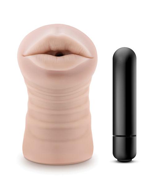 image of product,Blush EnLust Mouth Stroker w/Vibrating Bullet - Nicole - SEXYEONE