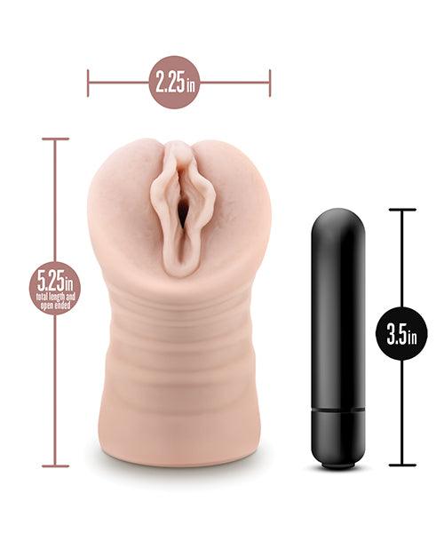image of product,Blush EnLust Pussy Stroker w/Vibrating Bullet - Destini - SEXYEONE
