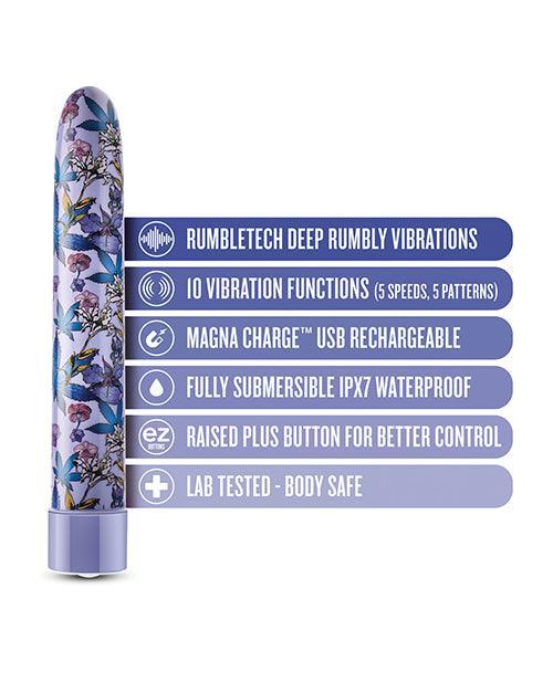 image of product,Blush Limited Addiction Floradelic 7" Rechargeable Vibe - Purple - SEXYEONE