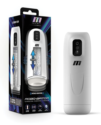 Blush M for Men Robo Bator Powered Vibrating Stroker - White - SEXYEONE