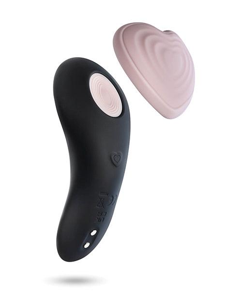 image of product,Blush Temptasia Heartbeat Panty Vibe w/Remote - Pink & black - SEXYEONE