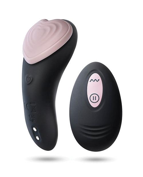 image of product,Blush Temptasia Heartbeat Panty Vibe w/Remote - Pink & black - SEXYEONE