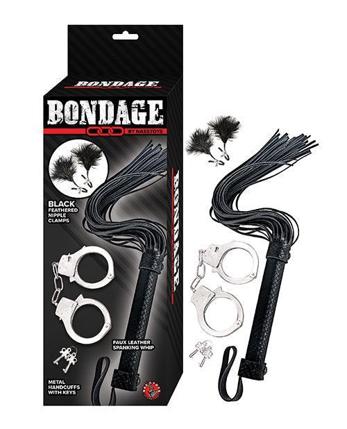 image of product,Bondage by Nasstoys Whip & Cuff Set - SEXYEONE