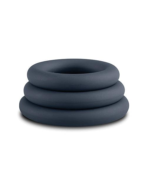 image of product,Boners 3 Pc Cock Ring Set - Black - SEXYEONE