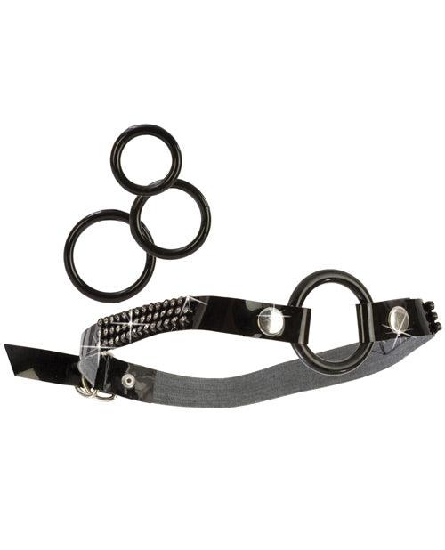 image of product,Bound by Diamonds Open Ring Gag - Black - SEXYEONE