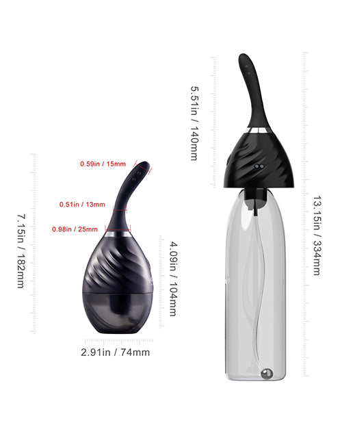 Bulby Auto Spray Anal Douche System - Black - SEXYEONE