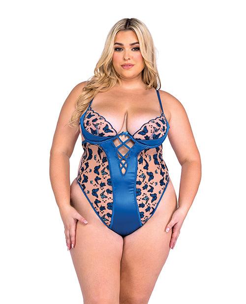 Butterfly Beauty Embroidered Teddy - Blue - SEXYEONE