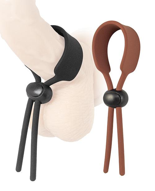 image of product,Cock Loops Adjustable Cock Ties - Brown/black - SEXYEONE
