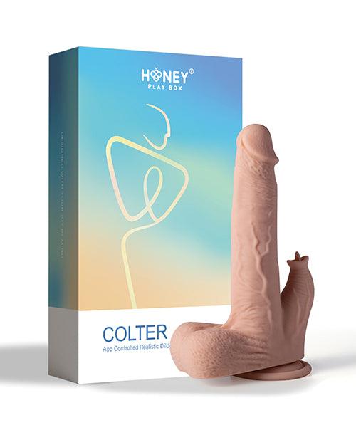 image of product,Colter App Controlled Realistic 8.5" Thrusting Dildo Vibrator W/clit Licker - Ivory - SEXYEONE
