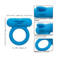 Couple's Enhancer Silicone Rechargeable Double Trouble Enhancer w/Flickering Dual Teasers - Blue - SEXYEONE