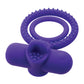 Couple's Enhancer Silicone Rechargeable Dual Climaxer Enhancer w/Flickering Tongue - Purple - SEXYEONE