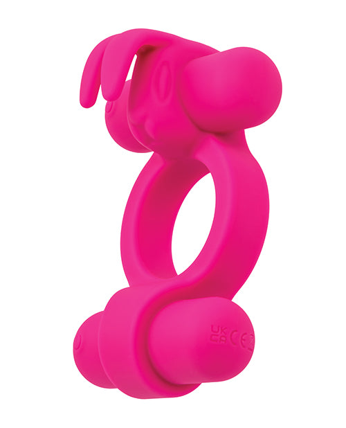 image of product,Couple's Enhancer Silicone Rechargeable Rockin' Rabbit Enhancer - Fuchsia - SEXYEONE