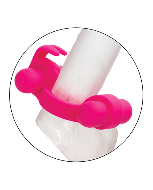 image of product,Couple's Enhancer Silicone Rechargeable Rockin' Rabbit Enhancer - Fuchsia - SEXYEONE