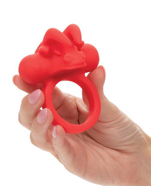 image of product,Couple's Enhancer Silicone Rechargeable The Matador Enhancer w/Triple Stimulation - Red - SEXYEONE