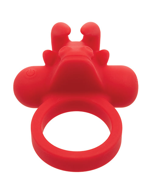 image of product,Couple's Enhancer Silicone Rechargeable The Matador Enhancer w/Triple Stimulation - Red - SEXYEONE