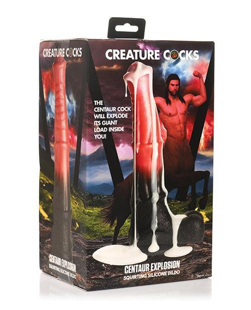 product image, Creature Cocks Centaur Explosion Squirting Silicone Dildo - Black/Peach - SEXYEONE