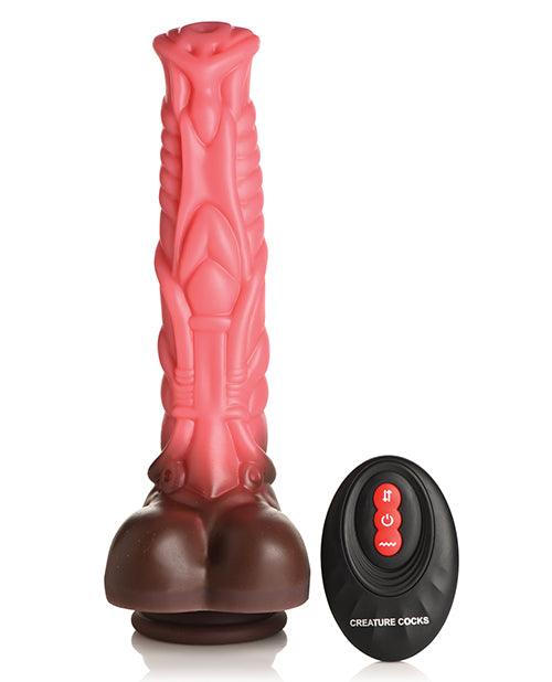 product image, Creature Cocks Deluxe Centaur Thrusting & Vibrating Silicone Dildo w/Remote Control - Peach/Brown - SEXYEONE