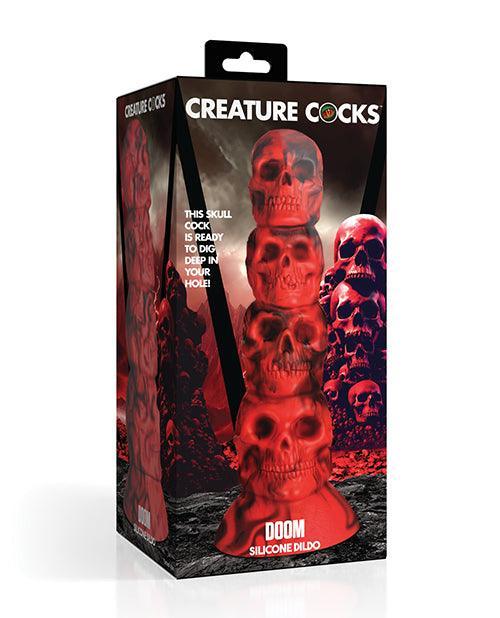 product image, Creature Cocks Doom Silicone Dildo - Red/Black - SEXYEONE