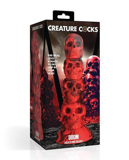 Creature Cocks Doom Silicone Dildo - Red/Black - SEXYEONE