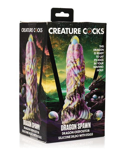 Creature Cocks Dragon Spawn Dragon Ovipositor Silicone Dildo w/Eggs - Multi Color - SEXYEONE