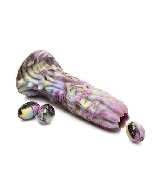 image of product,Creature Cocks Dragon Spawn Dragon Ovipositor Silicone Dildo w/Eggs - Multi Color - SEXYEONE