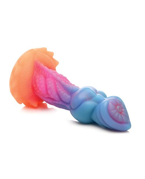 image of product,Creature Cocks Glow-in-the-Dark Aqua-Cock Silicone Dildo - SEXYEONE