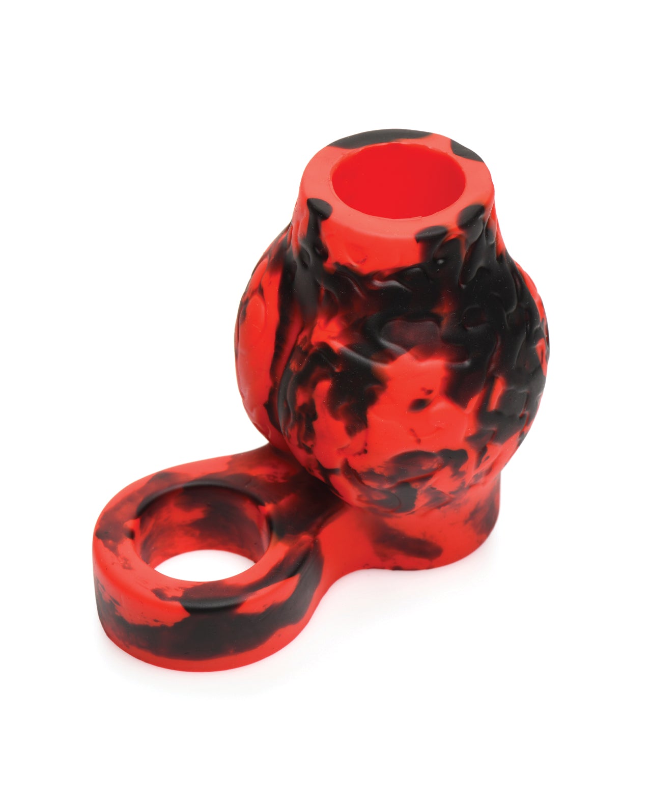 image of product,Creature Cocks Hell Bound Penis Sleeve & Ball Stretcher - Red/Black - SEXYEONE