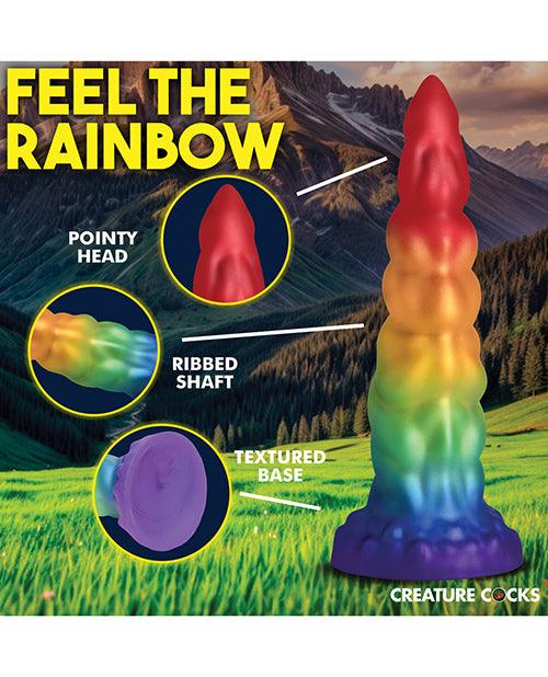 image of product,Creature Cocks Magic Rider Unicorn Silicone Dildo - Rainbow - SEXYEONE