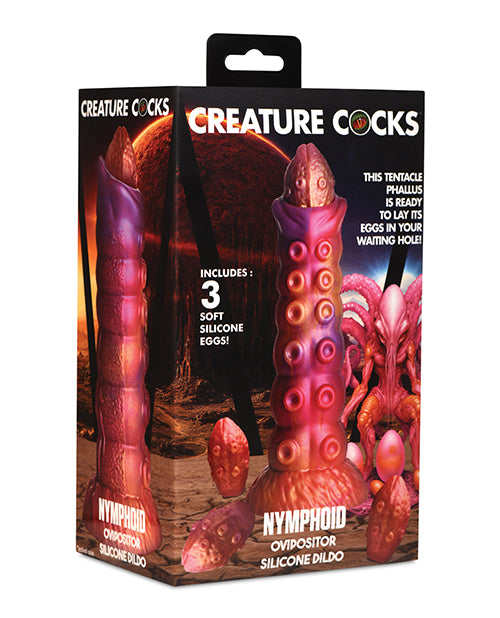 product image, Creature Cocks Nymphoid Ovipositor Silicone Dildo w/Eggs - Multi Color - SEXYEONE