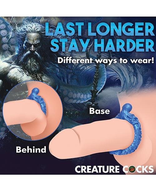 image of product,Creature Cocks Poseidon's Octo Silicone Cock Ring - Blue - SEXYEONE