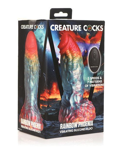 Creature Cocks Rainbow Phoenix Vibrating Dildo w/Remote Control - Rainbow - SEXYEONE