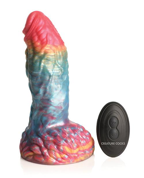 Creature Cocks Rainbow Phoenix Vibrating Dildo w/Remote Control - Rainbow - SEXYEONE