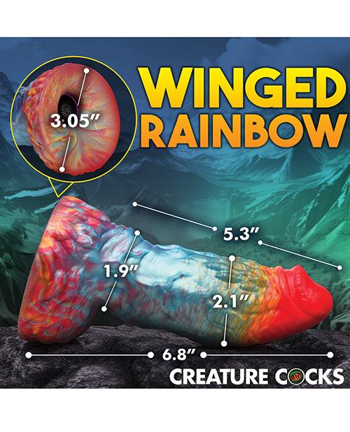 image of product,Creature Cocks Rainbow Phoenix Vibrating Dildo w/Remote Control - Rainbow - SEXYEONE