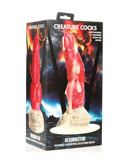 Creature Cocks Resurrector Phoenix Squirting Silicone Dildo - Red/White - SEXYEONE
