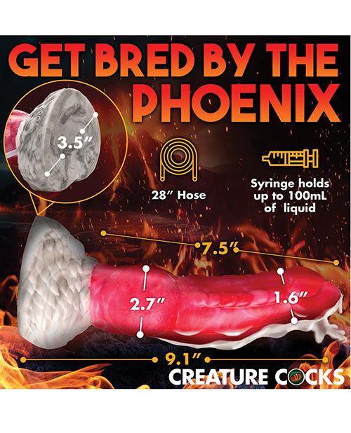 image of product,Creature Cocks Resurrector Phoenix Squirting Silicone Dildo - Red/White - SEXYEONE